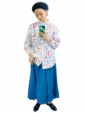「MERLOT（メルロー）のアイテム（ピアス（両耳用））」を使った、moratoriamu.さん（レディース・155cm）の夏コーディネート
