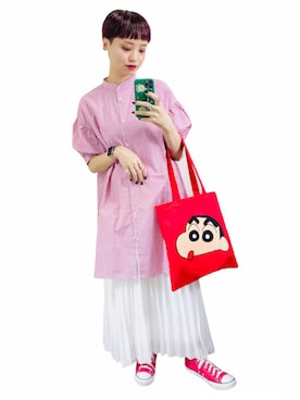 「MERLOT（メルロー）のアイテム（ピアス（両耳用））」を使った、moratoriamu.さん（レディース・155cm）の秋コーディネート
