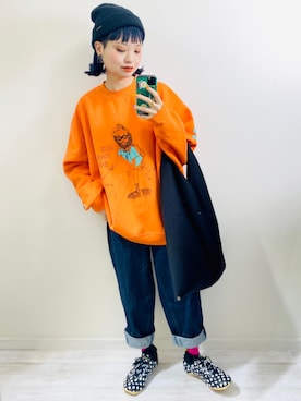 「MM6 Maison Margiela（ｴﾑｴﾑｼｯｸｽ ﾒｿﾞﾝ ﾏﾙｼﾞｪﾗ）のアイテム（トートバッグ）」を使った、moratoriamu.さん（レディース・155cm）の冬コーディネート