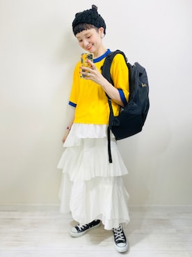 「BEAMS BOY（ビームスボーイ）のアイテム（ヘアバンド）」を使った、moratoriamu.さん（レディース・155cm）の春コーディネート