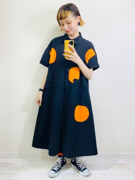 「MERLOT（メルロー）のアイテム（ピアス（両耳用））」を使った、moratoriamu.さん（レディース・155cm）の夏コーディネート