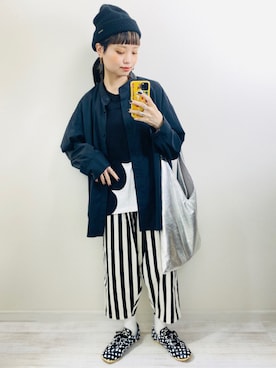 「OZOC（オゾック）のアイテム（トートバッグ）」を使った、moratoriamu.さん（レディース・155cm）の春コーディネート