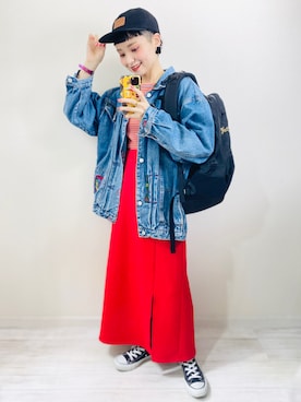 「yield（イールド）のアイテム」を使った、moratoriamu.さん（レディース・155cm）の春コーディネート