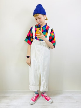 「MERLOT（メルロー）のアイテム（ピアス（両耳用））」を使った、moratoriamu.さん（レディース・155cm）の秋コーディネート