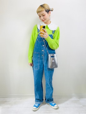 「アイテム（付け襟、ホワイト系）」を使った、moratoriamu.さん（レディース・155cm）の冬コーディネート