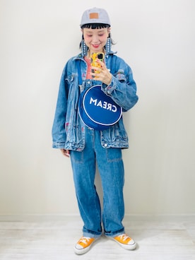 「yield（イールド）のアイテム」を使った、moratoriamu.さん（レディース・155cm）の春コーディネート