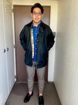 「Barbour」｜「アイテム（ブルゾン）」を使った、ZUさん（メンズ・175cm）の冬コーディネート
