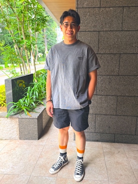 「CONVERSE ALL STAR（コンバースオールスター）のアイテム」を使った、ZUさん（メンズ・175cm）の夏コーディネート