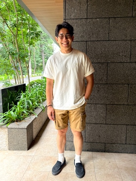 「GAP（ギャップ）のアイテム（パンツ）」を使った、ZUさん（メンズ・175cm）の夏コーディネート