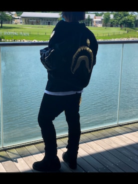 「A BATHING APE（アベイシングエイプ）のアイテム（ジャケット/アウター）」を使った、うらさん（レディース・155cm）の秋コーディネート