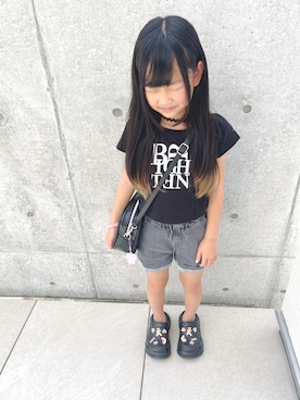 「アイテム（デニムパンツ）」を使った、amiboooさん（キッズ・90cm）の秋コーディネート