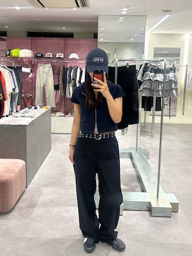 「アイテム（スラックス）」を使った、ナナさん（レディース・169cm・20代）の夏コーディネート