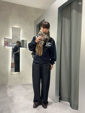 「アイテム（スタジャン）」を使った、ナナさん（レディース・169cm）の秋コーディネート