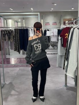 「アイテム（スウェット）」を使った、ナナさん（レディース・169cm）の夏コーディネート
