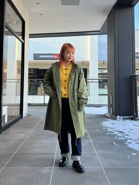 「CPCM（シーピーシーエム）のアイテム（モッズコート）」を使った、にこ。さん（レディース・154cm）の冬コーディネート