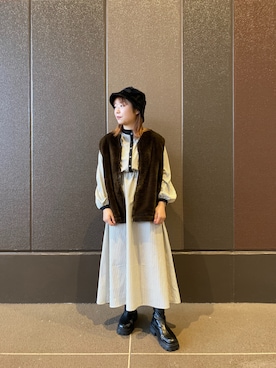 「CPCM（シーピーシーエム）のアイテム（ワンピース/ドレス）」を使った、にこ。さん（レディース・154cm）の冬コーディネート