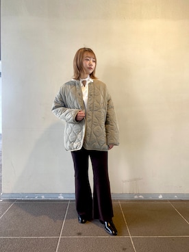 「Chez toi（シェトワ）のアイテム（ブーツ）」を使った、にこ。さん（レディース・154cm）の秋コーディネート
