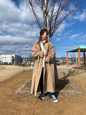 「CPCM」｜「アイテム（トレンチコート）」を使った、にこ。さん（レディース・154cm）の冬コーディネート