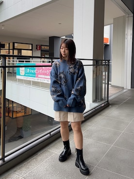 「CPCM」｜「アイテム（ニット/セーター）」を使った、にこ。さん（レディース・154cm）の秋コーディネート