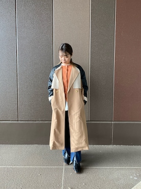 「Chez toi（シェトワ）のアイテム（ジャケット/アウター）」を使った、にこ。さん（レディース・154cm）の冬コーディネート