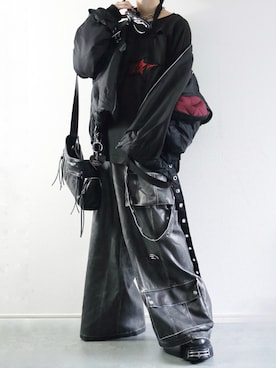 「アイテム（MA-1）」を使った、らいさん（メンズ・170cm）の秋コーディネート