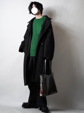 「Chikashitsu +（チカシツプラス）のアイテム（トートバッグ）」を使った、らいさん（メンズ・170cm）の冬コーディネート