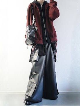 「アイテム（カーゴパンツ）」を使った、らいさん（メンズ・170cm）の秋コーディネート