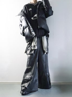 「アイテム（カーゴパンツ）」を使った、らいさん（メンズ・170cm・20代）の秋コーディネート