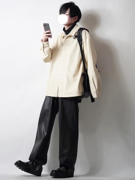 「AIVER（アイバー）のアイテム（パンツ）」を使った、らいさん（メンズ・170cm）の冬コーディネート