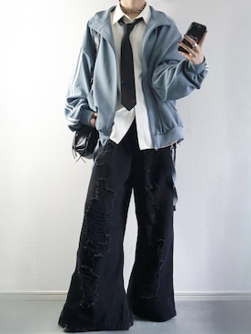 「アイテム（ブルゾン）」を使った、らいさん（メンズ・170cm）の秋コーディネート