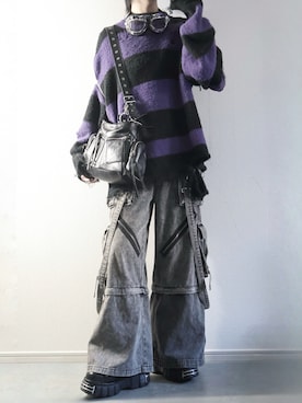 「アイテム（メガネ）」を使った、らいさん（メンズ・170cm）の冬コーディネート