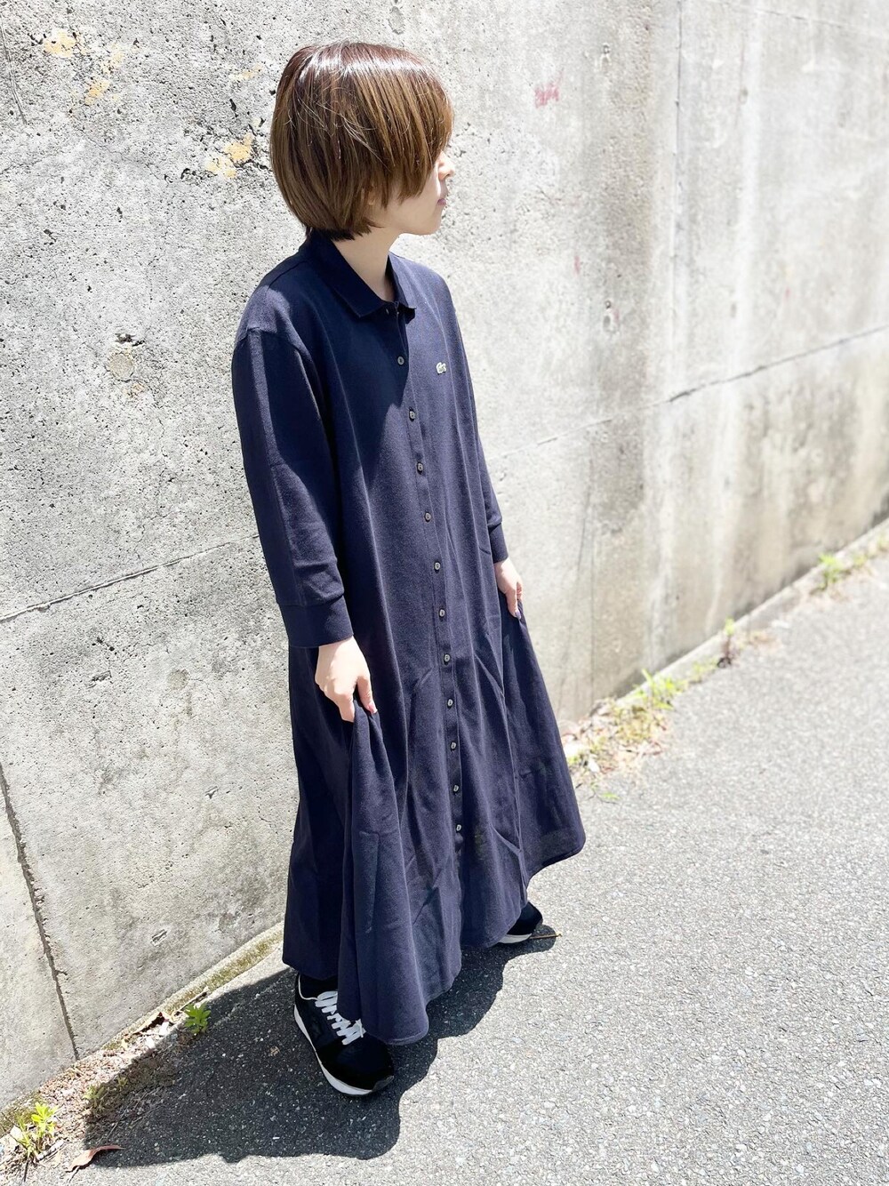 LACOSTE グレー 半袖シャツワンピース 38 LACOSTE グレー 半袖シャツワンピース 38 - メルカリ
