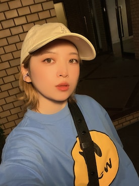 「アイテム（キャップ）」を使った、ミクロンさん（レディース・143cm）の秋コーディネート