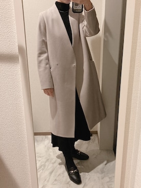 「UNIQLO（ユニクロ）の3Dエクストラファインメリノリブワンピース（長袖・レギュラー丈・103～113.5cm）（ワンピース）」を使った、苔さん（レディース・156cm）の秋コーディネート