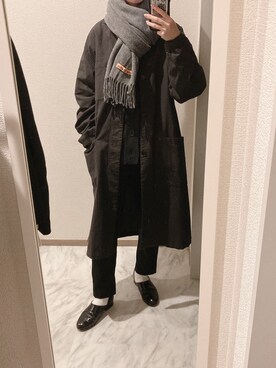 「Acne Studios（アクネストゥディオズ）のACNE STUDIOS CANADA マフラー（マフラー）」を使った、苔さん（レディース・156cm）の秋コーディネート