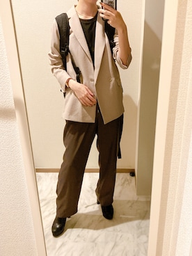 「NATURAL BEAUTY BASIC（ナチュラルビューティーベーシック）のアイテム（テーラードジャケット）」を使った、苔さん（レディース・156cm）の秋コーディネート