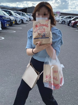 「blue」｜「アイテム（ショルダーバッグ）」を使った、pygletさん（レディース・152cm）の夏コーディネート