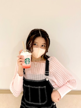 「シアーニット」｜「アイテム（オールインワン・サロペット）」を使った、ゆーちゃんさん（レディース・160cm）の夏コーディネート