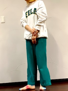 「フォロー、イイネ、お気に入り登録お願いします♡」｜「アイテム（スウェット）」を使った、Miki Nodaさん（レディース・159cm）の春コーディネート