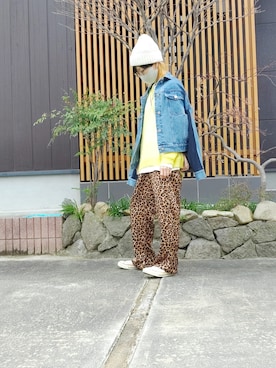 「YECCA VECCA（イェッカヴェッカ）のアイテム（ニットキャップ/ビーニー）」を使った、Miki Nodaさん（レディース・159cm）の春コーディネート