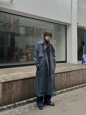 「EMMA  CLOTHES」｜「アイテム（トレンチコート）」を使った、SHUNSUKEさん（メンズ・178cm）の冬コーディネート