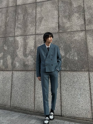 LAD MUSICIAN 黒 ブラック ジャケット パンツ セットアップ LAD MUSICIANのセットアップを使った人気ファッション