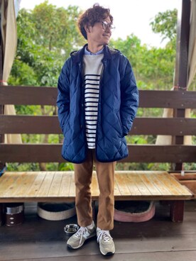 「SHIPS any（シップス エニィ）のアイテム」を使った、CHINさんパパさん（メンズ・163cm）の冬コーディネート