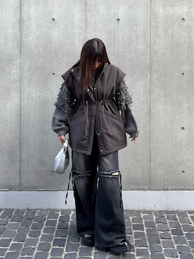 「アイテム（ダウンジャケット/コート）」を使った、pi8819さん（レディース・159cm）の秋コーディネート