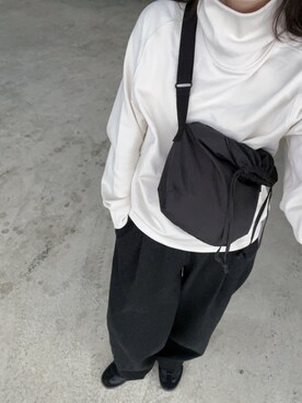 「UNIQLO（ユニクロ）のタートルネックT（長袖）（Tシャツ/カットソー）」を使った、ERIKAさん（レディース・158cm）の冬コーディネート