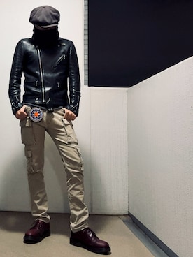 「アイテム（キャスケット）」を使った、べべさん（メンズ・174cm・50代）の冬コーディネート