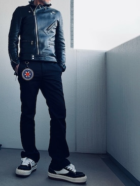 「Lee（リー）のアイテム（パンツ）」を使った、べべさん（メンズ・174cm）の冬コーディネート