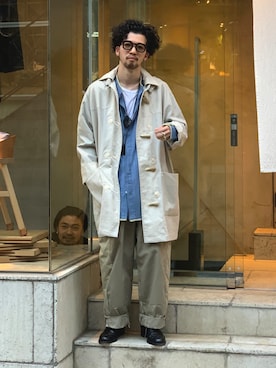 「CLASS（クラス）のアイテム（ジャケット/アウター）」を使った、中野内孝哉【吾亦紅】さん（メンズ・165cm）の春コーディネート