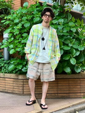 「mii（ミー）のアイテム」を使った、中野内孝哉【吾亦紅】さん（メンズ・165cm）の春コーディネート