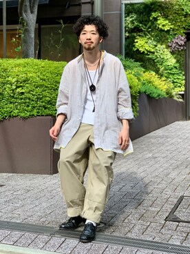 「mii（ミー）のアイテム」を使った、中野内孝哉【吾亦紅】さん（メンズ・165cm）の春コーディネート